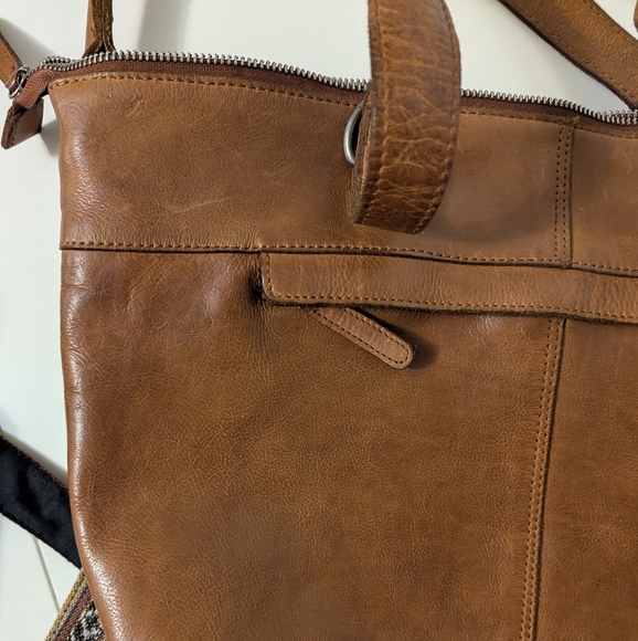 Vilenca Holland, Brown Cognac Leather Purse Shoulder Bag Tote 🤎 - Picture 7 of 12